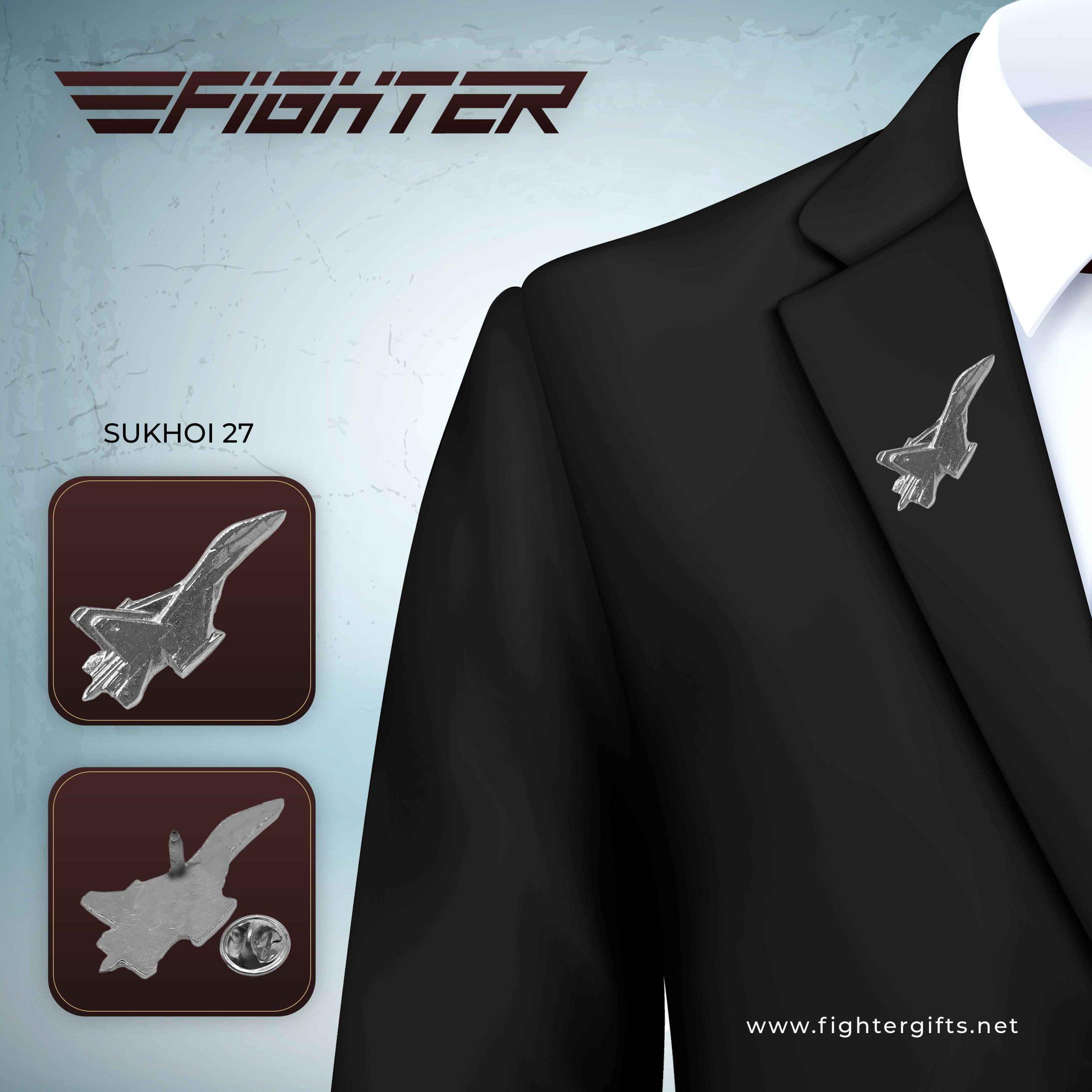 SU-27 Silver Pin – Fighter Gifts